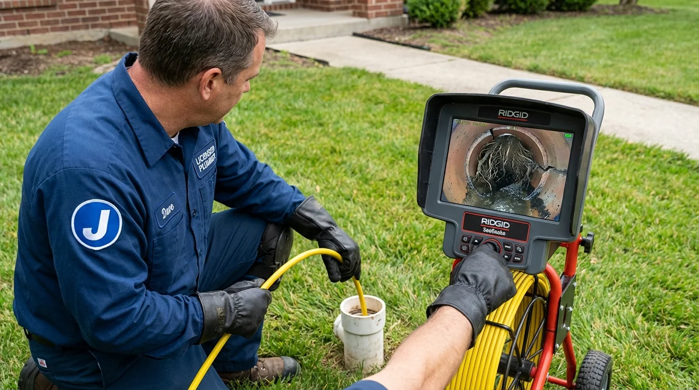 Sewer camera inspection being performed by Johns Plumbing LLC in Thurmont